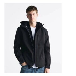 Zara Polar Combination Technical Black Jacket Size S